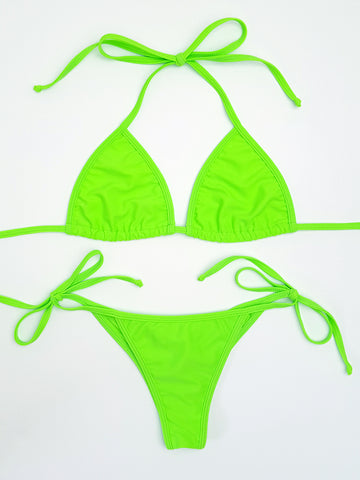 Neon Green Micro Scrunch Bikini