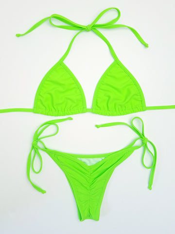 Neon Green Micro Scrunch Bikini