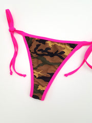 Camouflage with Pink Brazilian Bikini