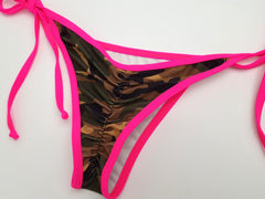 Camouflage with Pink Micro Scrunch Bikini