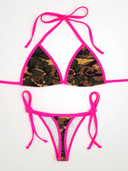 Camouflage with Pink Thong Bikini