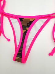 Camouflage with Pink Thong Bikini