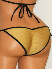 Gold with Black Scrunch Butt Bikini