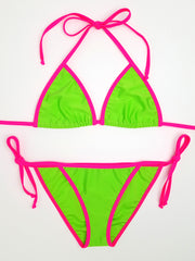Neon Green with Pink Full Bikini