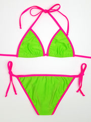Neon Green with Pink Full Bikini