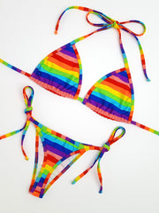 Rainbow Stripes Brazilian Bikini