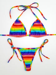 Rainbow Stripes Brazilian Bikini