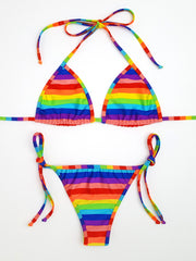 Rainbow Stripes Cheeky Bikini