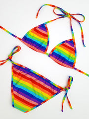 Rainbow Stripes Full Bikini